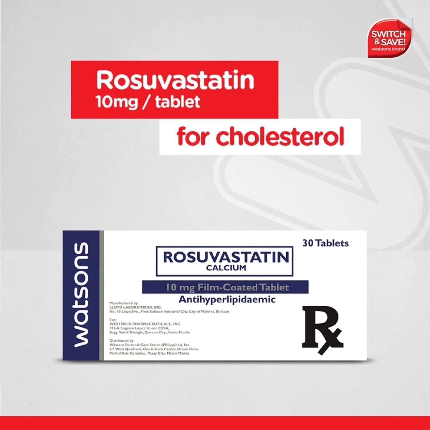 Rosuvastatin Calcium 10mg 1 Film-Coated Tablet [PRESCRIPTION REQUIRED]