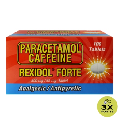 REXIDOL Rexidol Forte 500mg/65mg 1 Tablet (Paracetamol + Caffeine)