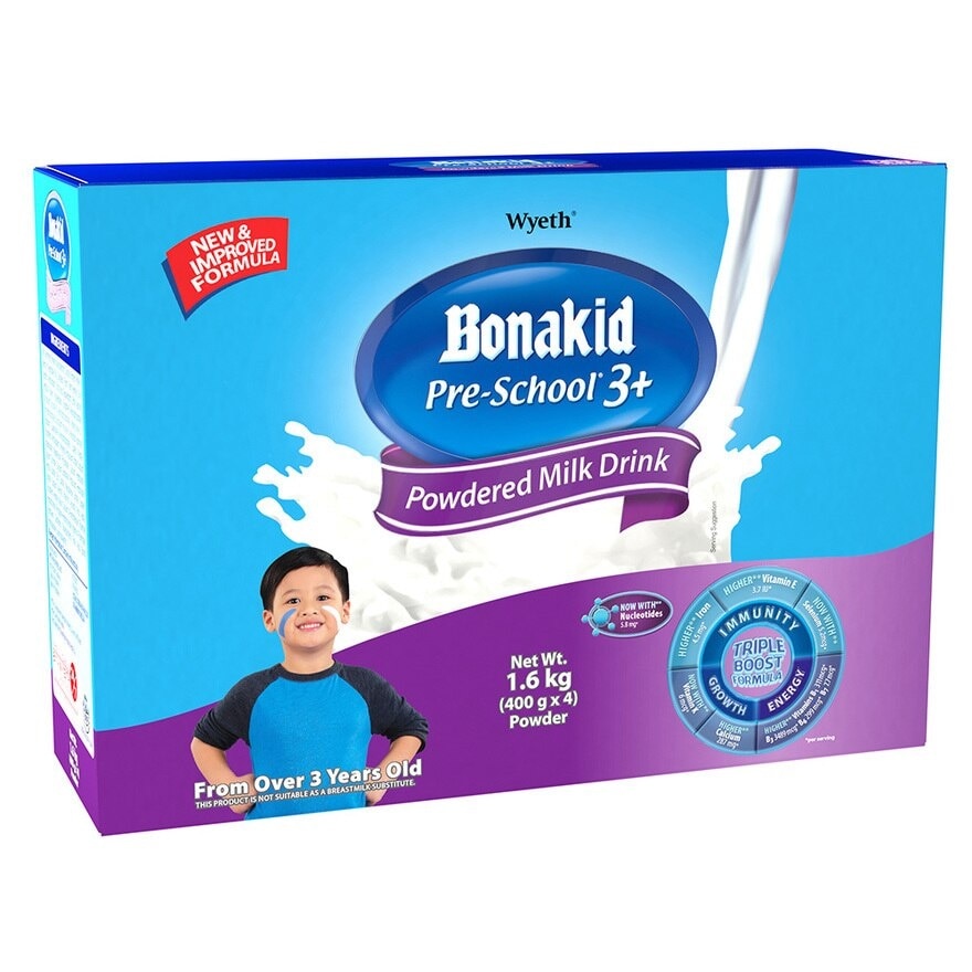 PRE-SCHOOL® 3+ Stage 4 Powdered Milk Drink For Children Over 3 Years Old Bag in Box 1.6kg (400gx4)