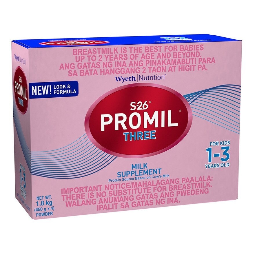 PROMIL® THREE Milk Supplement For Kids 1-3 Years Old Bag in Box 1.8 KG (450g x 4)