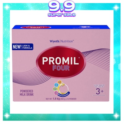 PROMIL FOUR Powdered Milk Drink For Pre-Schoolers Over 3 Years Old Bag in Box 1.8 Kg (450g x 4)