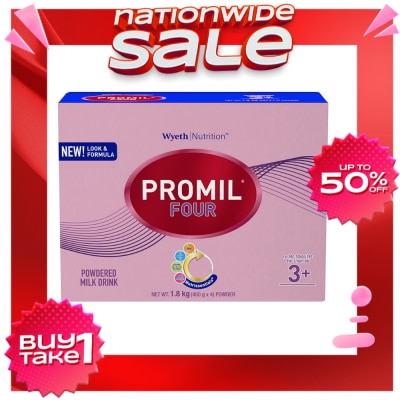 PROMIL FOUR Powdered Milk Drink For Pre-Schoolers Over 3 Years Old Bag in Box 1.8 Kg (450g x 4)