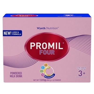 PROMIL FOUR Powdered Milk Drink For Pre-Schoolers Over 3 Years Old Bag in Box 1.8 Kg (450g x 4)