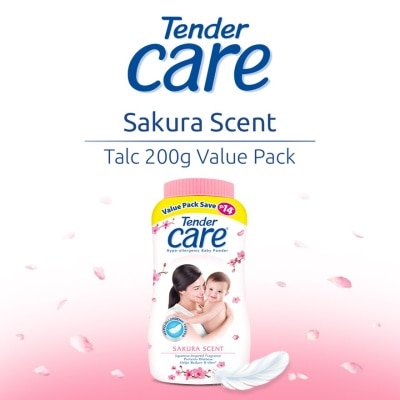 TENDER CARE Sakura Scent Hypo-Allergenic Baby Talc 200g Value Pack - Save P14