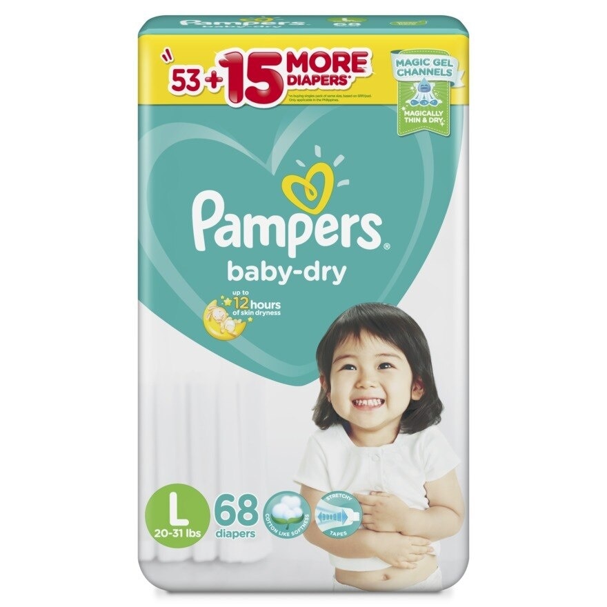 Baby Dry Taped Diaper Large 68s