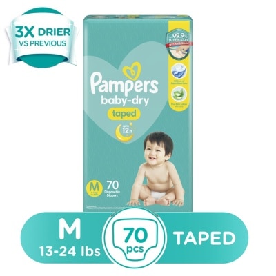 PAMPERS Baby Dry Taped Super Jumbo Diaper Medium 70s