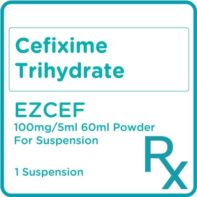 EZCEF Cefixime Trihydrate 100mg/5ml 60ml Powder For Suspension [Prescription Required]