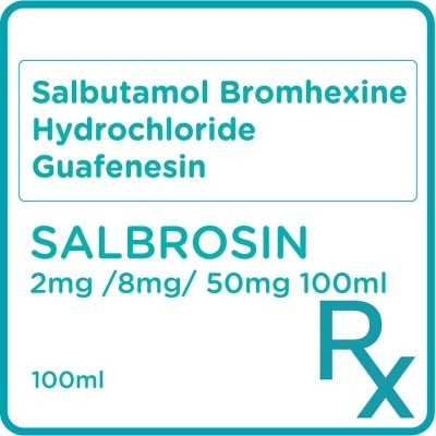 SALBROSIN Salbrosin + Bromhexine HCl + Guaifenesin 2mg/8mg/50mg Syrup 100ml [PRESCRIPTION REQUIRED]