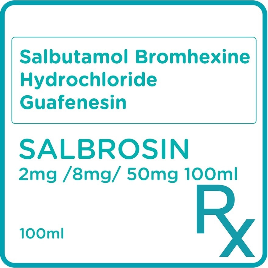 Salbrosin + Bromhexine HCl + Guaifenesin 2mg/8mg/50mg Syrup 100ml [PRESCRIPTION REQUIRED]