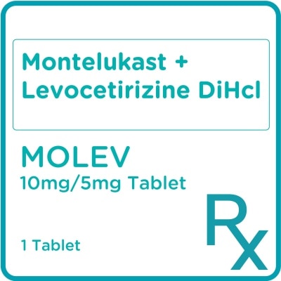 MOLEV Montelukast + Levocetirizine DiHcl 10mg/5mg 1 Tablet [Prescription Required]