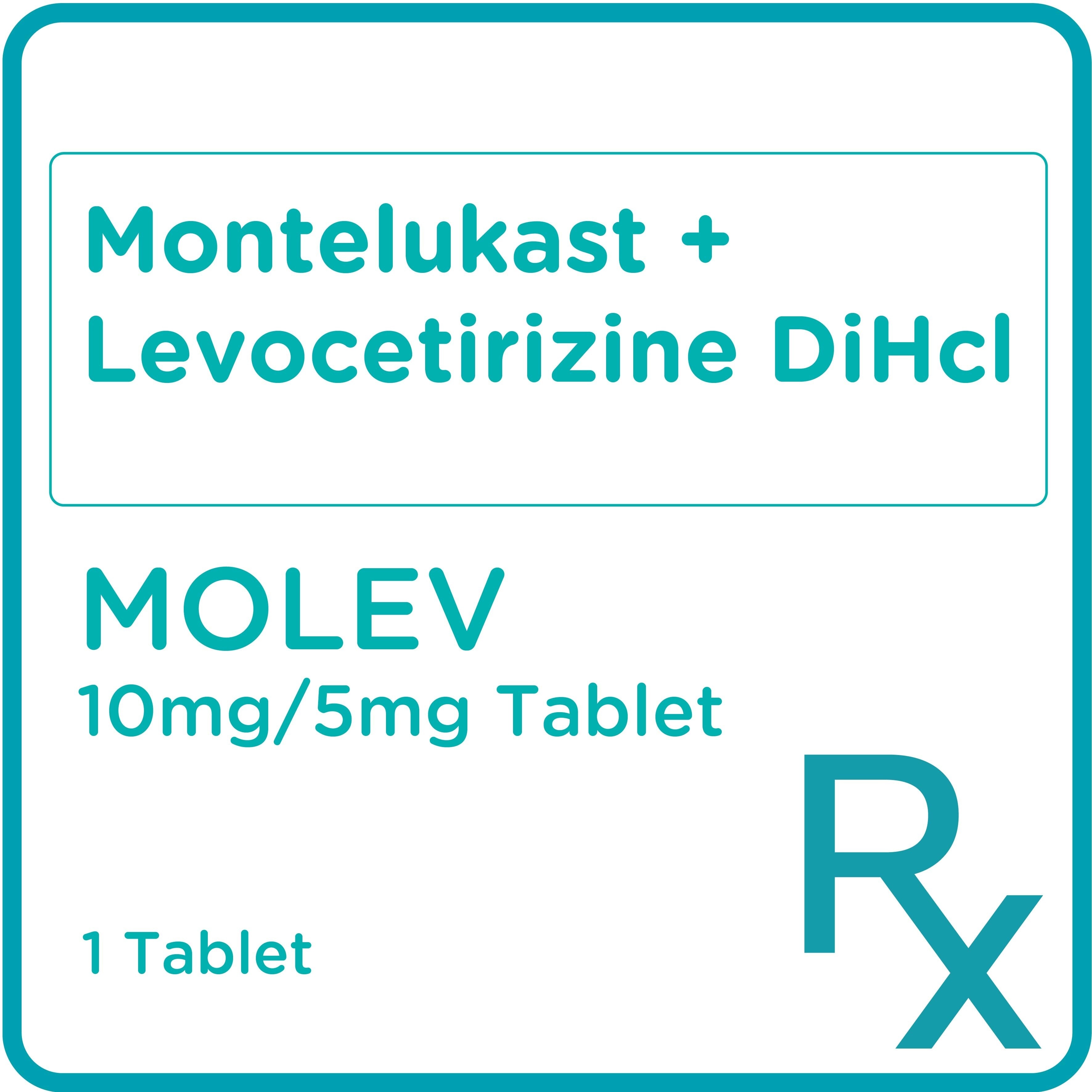 Montelukast + Levocetirizine DiHcl 10mg/5mg 1 Tablet [Prescription Required]