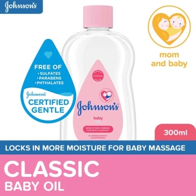 JOHNSONS BABY Johnson's Baby Oil 300ml-Newborn, Baby Essentials, Baby Care, Baby Massage Oil, Baby Oil for Newborn