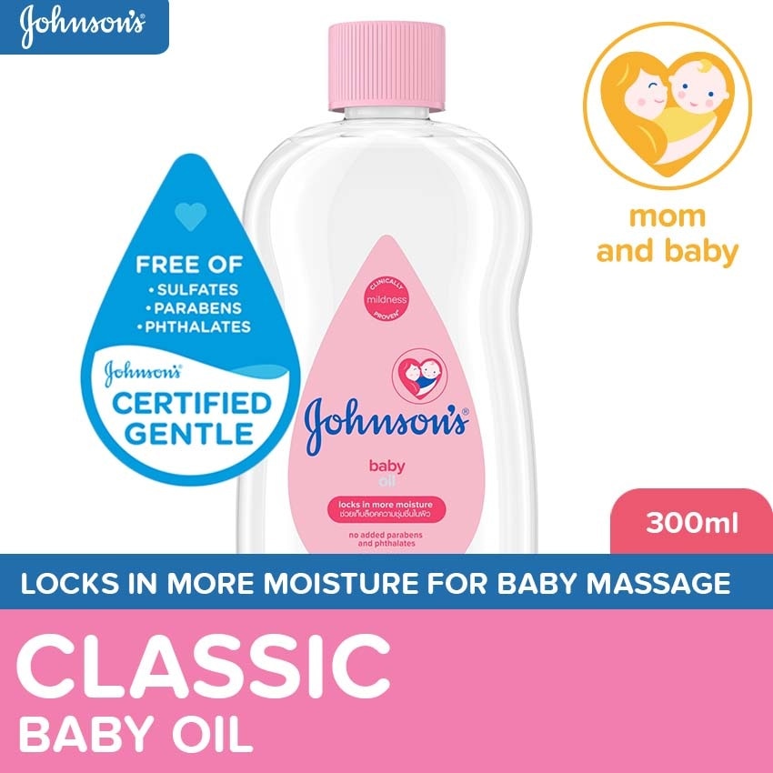 Johnson's Baby Oil 300ml-Newborn, Baby Essentials, Baby Care, Baby Massage Oil, Baby Oil for Newborn