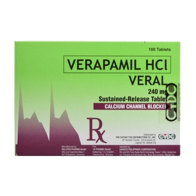 VERAL Verapamil HCL 240mg 1s (sold per piece) [PRESCRIPTION REQUIED]