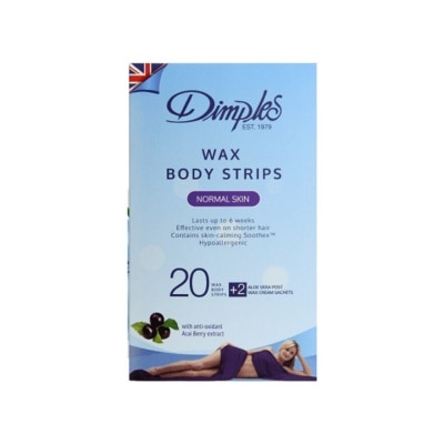 DIMPLES DIMPLES 20 WAX BODY STRIPS - NORMAL SKIN, ALOE VERA CREAM