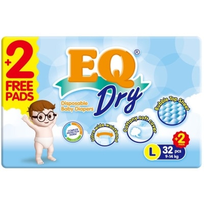 EQ Dry Disposable Baby Diapers L 32s