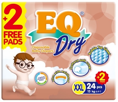 EQ Dry Disposable Baby Diapers XXL 24's