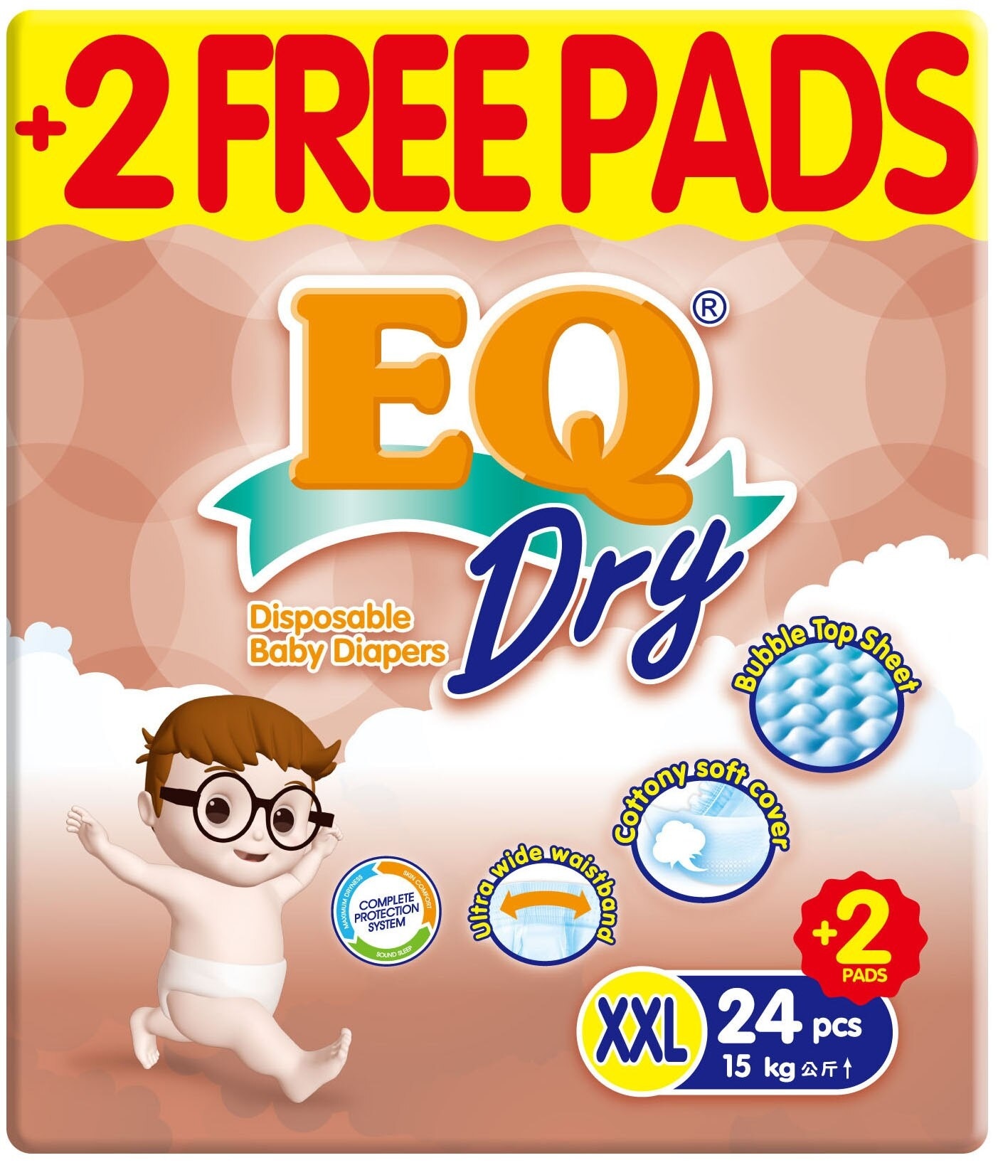 Dry Disposable Baby Diapers XXL 24's