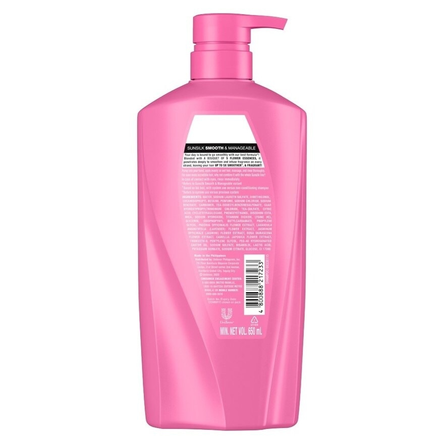 SUNSILK SMOOTH & MANAGEABLE SHAMPOO 650ML