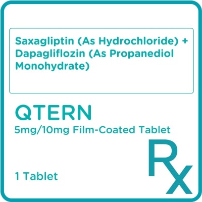 QTERN Saxagliptin (As Hydrochloride) + Dapagliflozin (As Propanediol Monohydrate) 5mg/10mg 1 Film-Coated Tablet [Prescription Required]