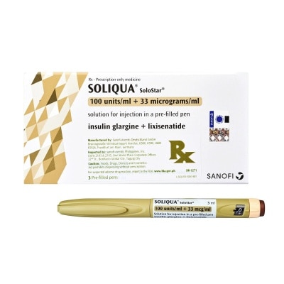 SOLIQUA Insulin Glargine 100 Units/mL + Lixisenatide 33 mcg/Ml [PRESCRIPTION REQUIRED] Available In Click & Collect Express Only