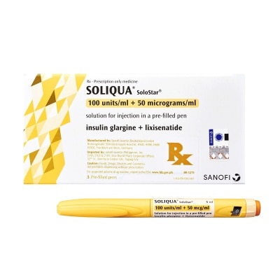 SOLIQUA Insulin Glargine 100 Units/mL + Lixisenatide 50 mcg/mL [PRESCRIPTION REQUIRED] Available In Click & Collect Express Only