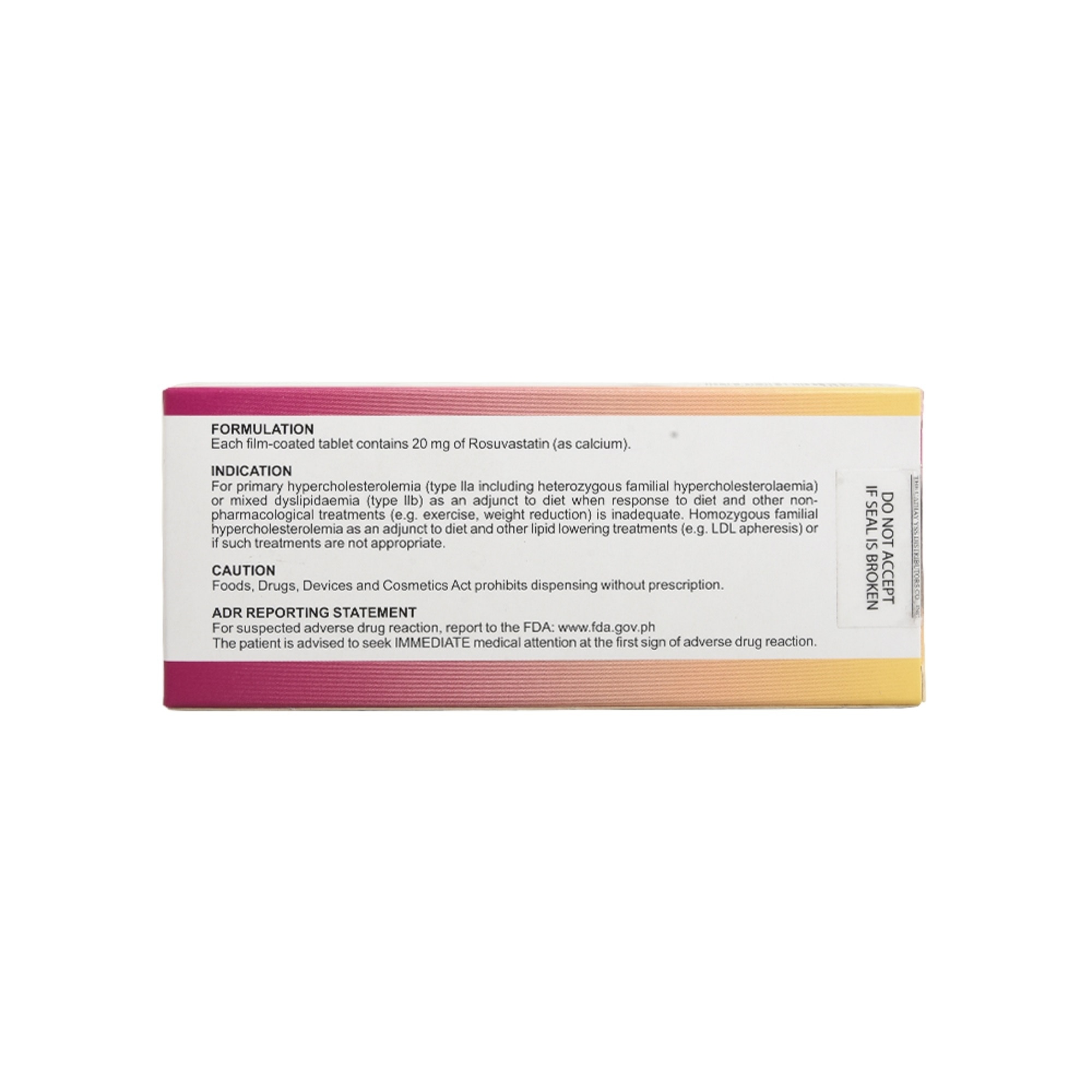 Rosuvastatin Calcium 20Mg 1 Tablet [PRESCRIPTION REQUIRED]