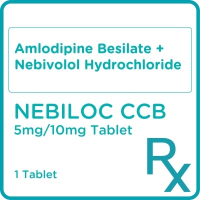 NEBILOC CCB Amlodipine Besilate + Nebivolol Hydrochloride 5mg 10mg 1 Tablet [PRESCRIPTION REQUIRED]