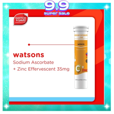 WATSONS GENERICS Sodium Ascorbate + Zinc 1000g/35mg 1 Effervescent Tablet