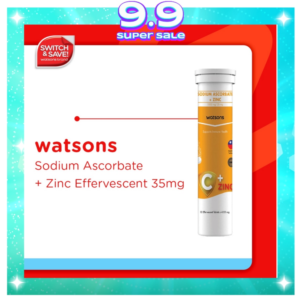 Sodium Ascorbate + Zinc 1000g/35mg 1 Effervescent Tablet