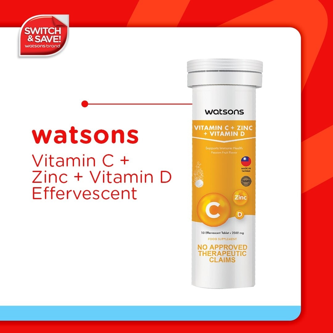 Vitamin C + Zinc + Vitamin D 2500mg per Effervescent Tablet