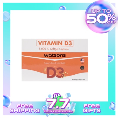 WATSONS GENERICS Vitamin D3 1 Softgel Capsule