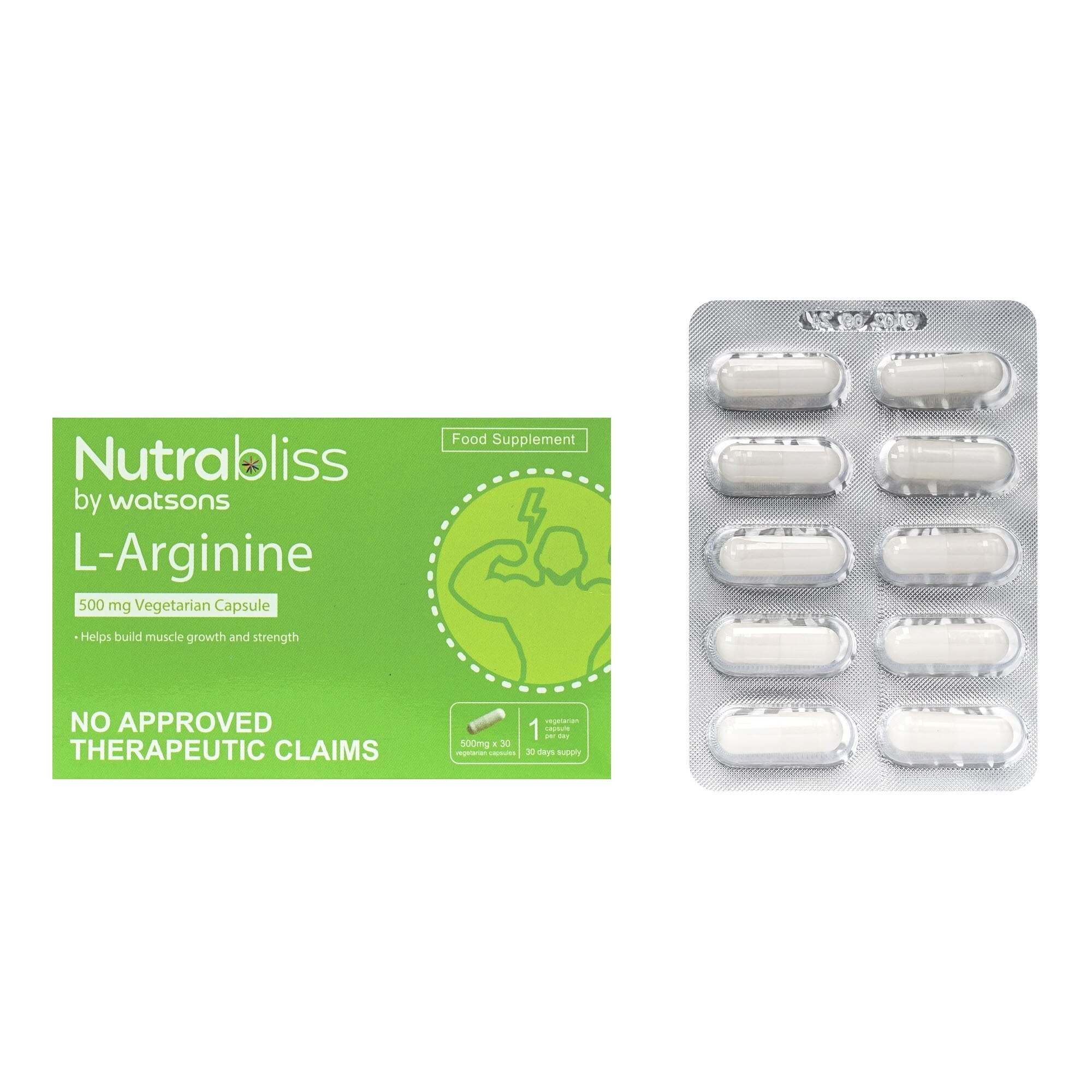 L-Arginine 500mg Vegetarian Capsule 1 Capsule