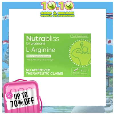 NUTRABLISS WS NUTRABLISS WS L-Arginine 500mg Vegetarian Capsule Sold Per Piece