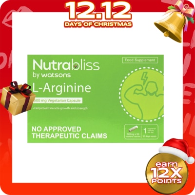 NUTRABLISS WS NUTRABLISS WS L-Arginine 500mg Vegetarian Capsule Sold Per Piece