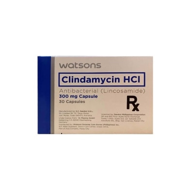 WATSONS GENERICS Clindamycin HCI Antibacterial (Lincosamide) 300mg Capsule [PRESCRIPTION REQUIRED]