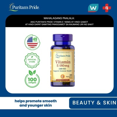 PURITANS PRIDE Vitamin E Synthetic 400iu 100 softgels Puritan's Pride