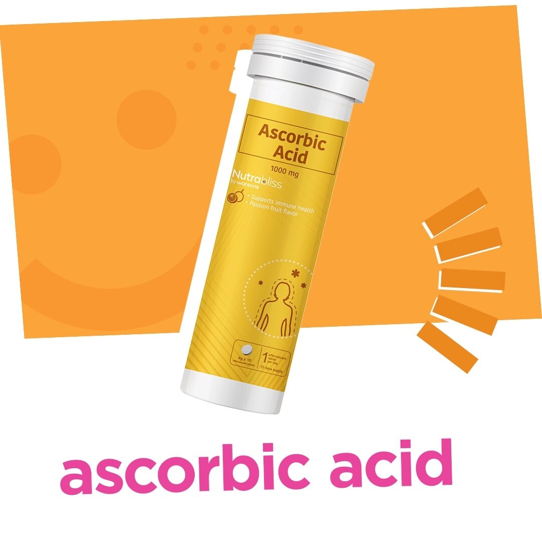 NUTRABLISS WS Ascorbic Acid 1000mg x 10 Effervescent Tablets (Expiry: June 10, 2026)