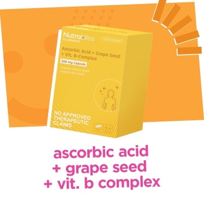 NUTRABLISS WS NUTRABLISS WS Vitamin C + Grapeseed + Vit. B-Complex 500mg 1 Capsule (Expiry: May 1, 2025)