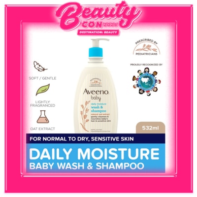 AVEENO Aveeno Baby Daily Wash & Shampoo 532ml - Newborn, For Sensitive Baby Skin, Baby Care, Baby Bath