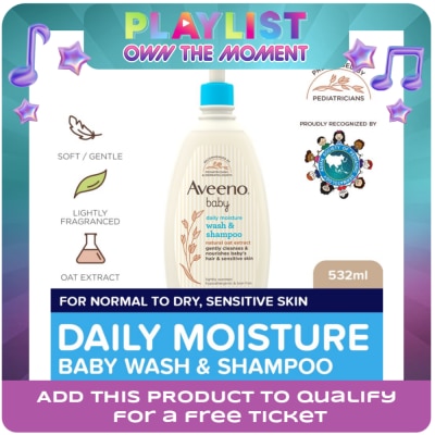 AVEENO - Aveeno Baby Daily Wash & Shampoo 532ml - Newborn, For Sensitive Baby Skin, Baby Care, Baby Bath