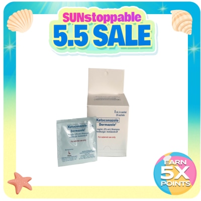 DERMAZOLE - DERMAZOLE Ketoconazole Antidandruff Shampoo Sachet 8ml