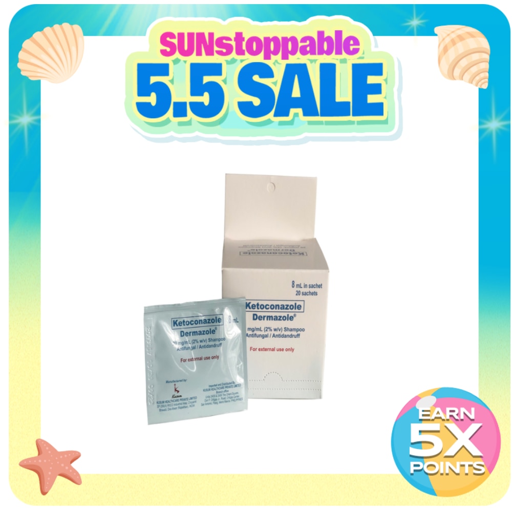 DERMAZOLE Ketoconazole Antidandruff Shampoo Sachet 8ml