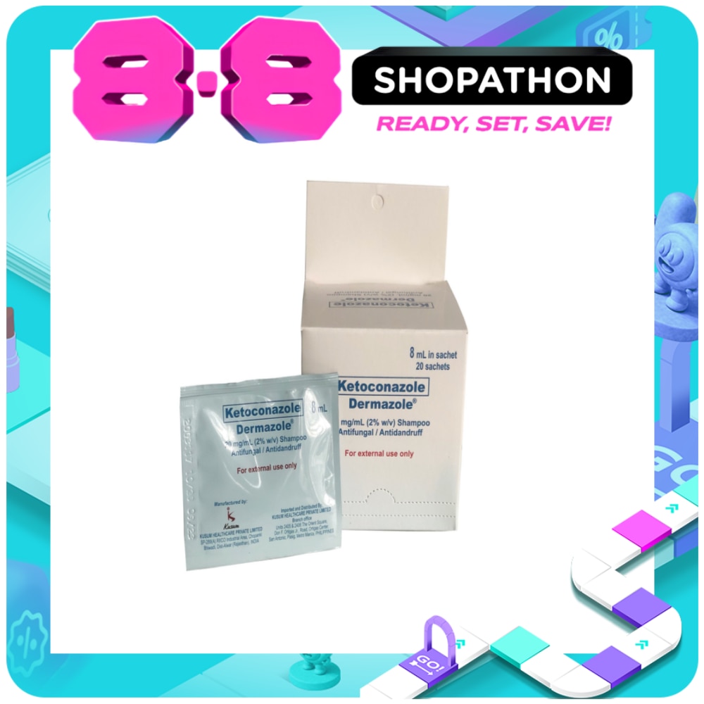 DERMAZOLE Ketoconazole Antidandruff Shampoo Sachet 8ml image