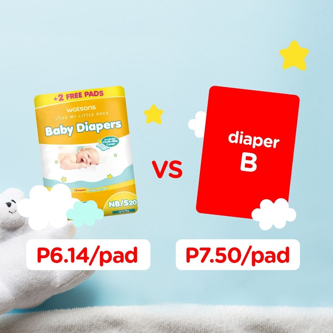 WATSONS Baby Diaper Tape NB/Small 20+2 Pads