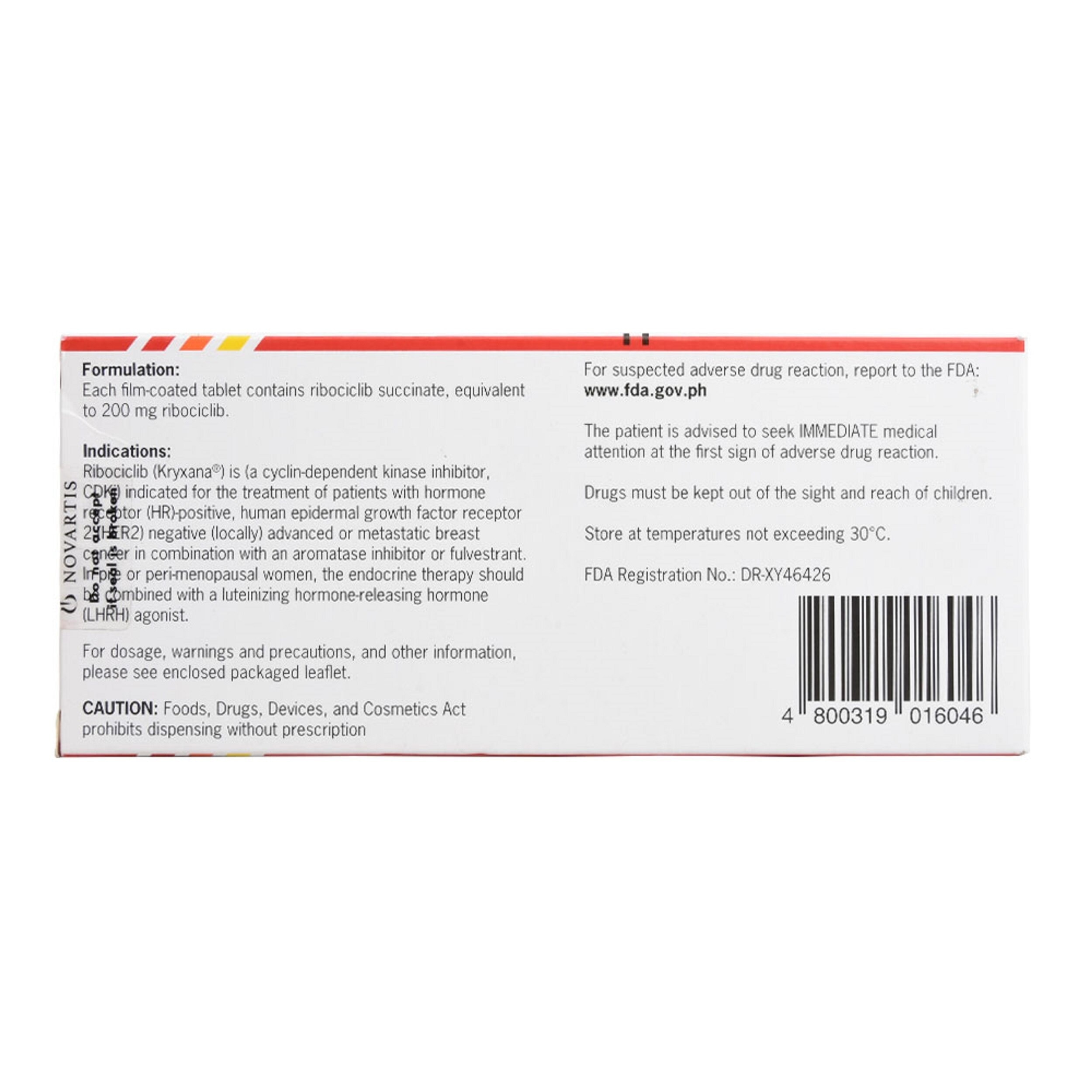 Ribociclib 200mg 1 Box [Prescription Required]