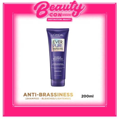 LOREAL Everpure Brass Toning Purple Shampoo 200mL [Sulfate Free]