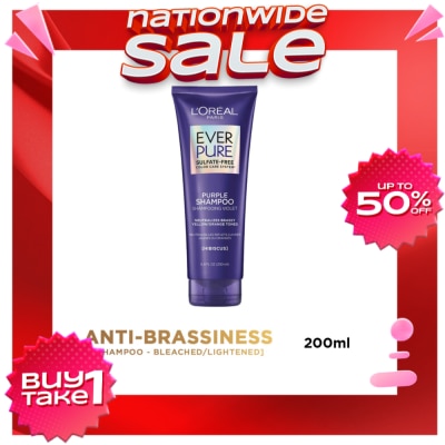 LOREAL Everpure Brass Toning Purple Shampoo 200mL [Sulfate Free]