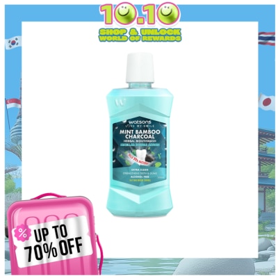 WATSONS Love My Smile Mint Bamboo Charcoal Herbal Mouthwash 500ml