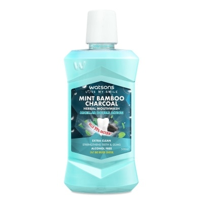 WATSONS Love My Smile Mint Bamboo Charcoal Herbal Mouthwash 500ml